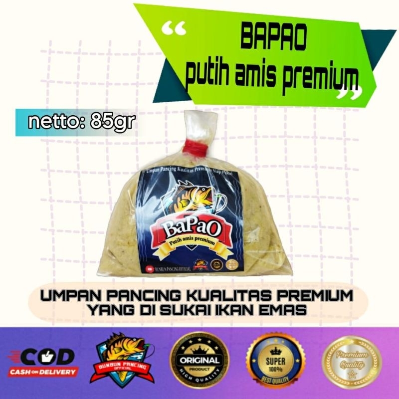 BAPAO PUTIH AMIS PREMIUM UMPAN PANCING SIAP PAKAI KUALITAS PREMIUM UMPAN IKAN EMAS