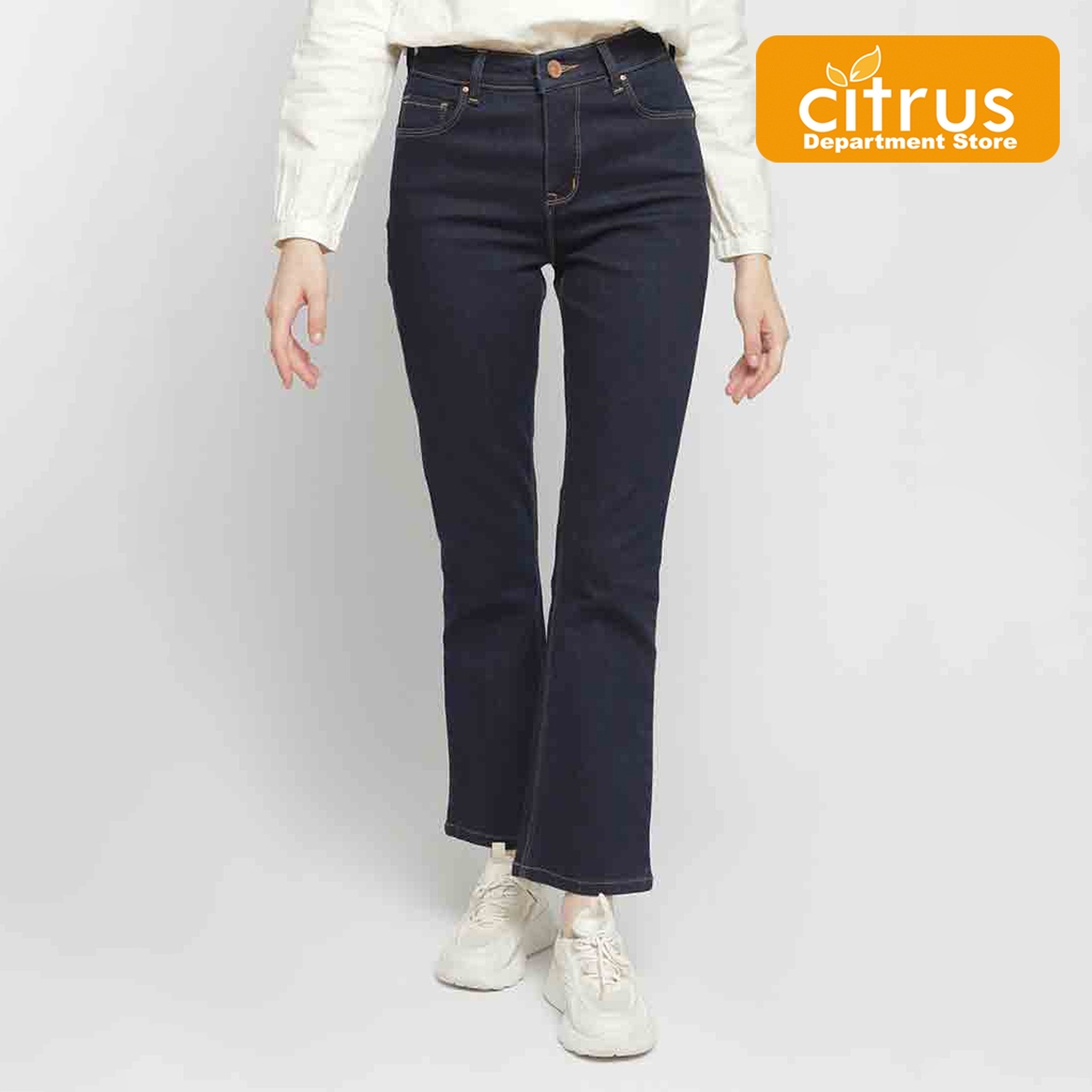 C2 Zatura Navy Jeans Dual Push Boot Cut Wanita