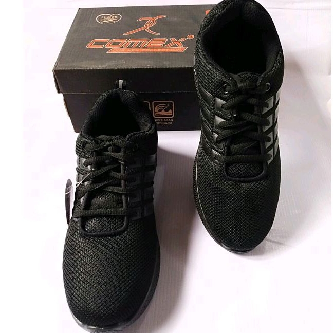 sepatu sekolah full hitam anak sMp dan Sma,sepatu sekolah anak cowok dan cewek, sepatu sekolah termu