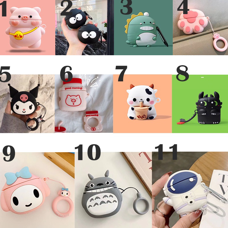 Hot Sale.. 【Ready 】Nokia E3110 case Lengan  Benar Nirkabel Headphone Case Silikon Lembut Kartun Lucu