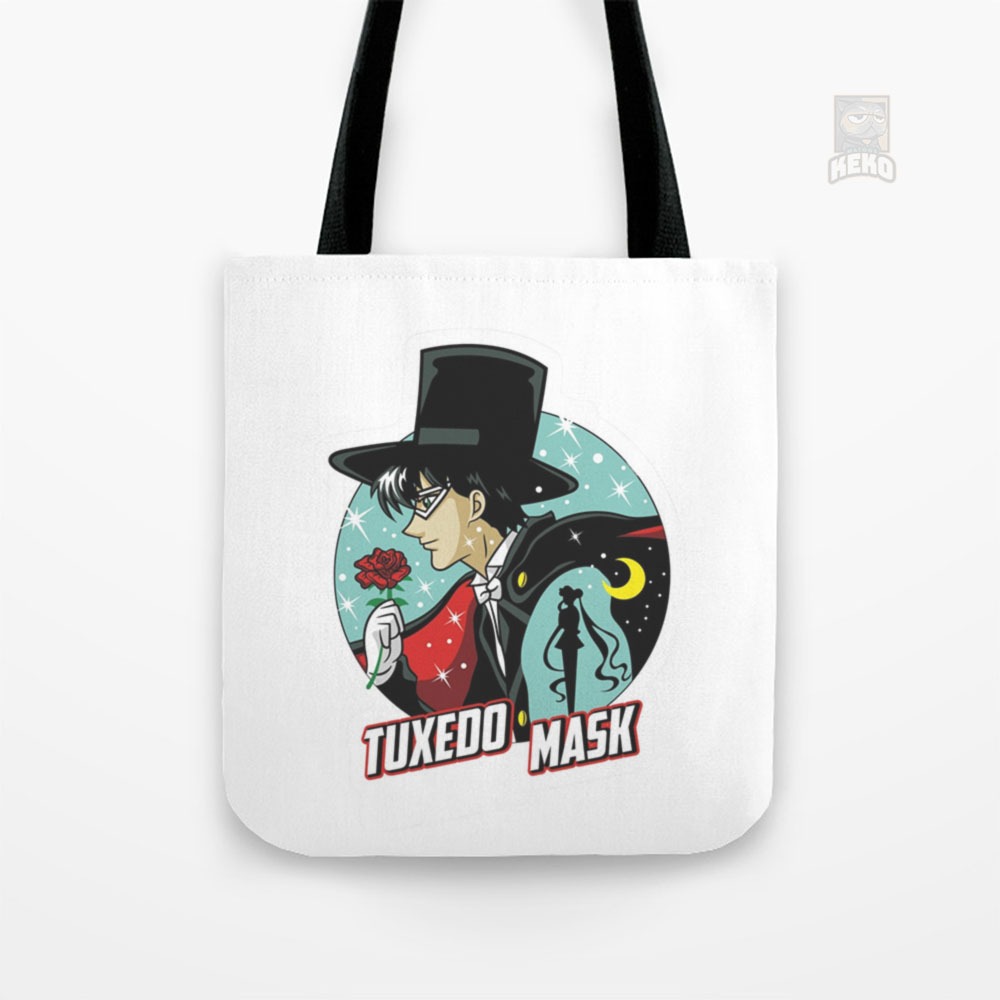 Tuxedo Mask Sailor Moon Art Iconic Anime Character Illustration Tote Bag Kanvas