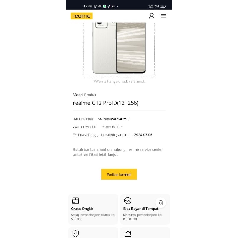 REALME GT2 PRO 12/256 SECOND GARANSI ON