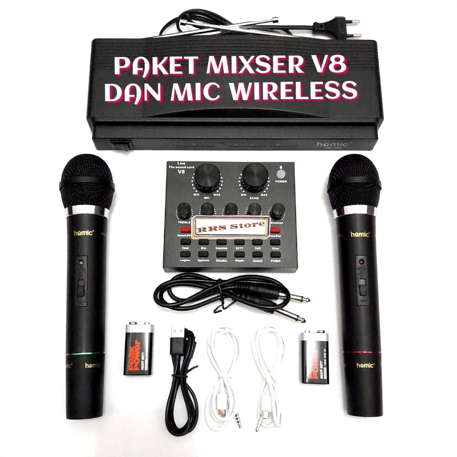 Best Product ALAT KAROKE SATU PAKET Mixer mini mic  WIRELES WIRLES WIRELESS MURAH KUALITAS BAGUS son