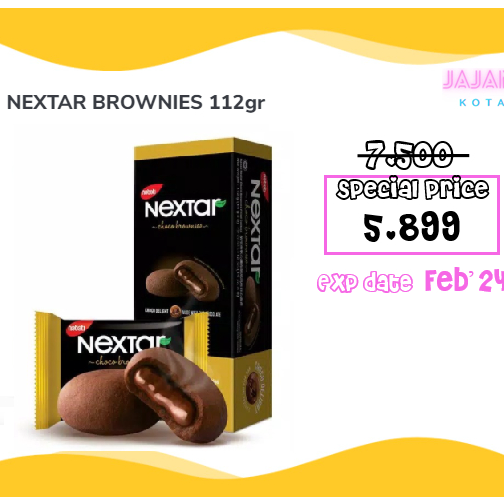 

➨➤✹✴ Nextar Brownies Cookies Kotak 112 gram (8 x 14 gram) Diskon Promo