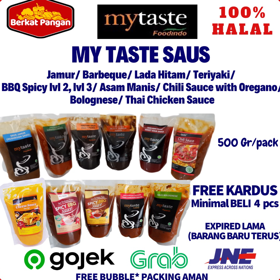 

Best Terlaris MyTaste Saus Jamur / Barbeque/ Lada Hitam / Teriyaki / BBQ Spicy/ Asam manis/ Chili Saus My taste Ready