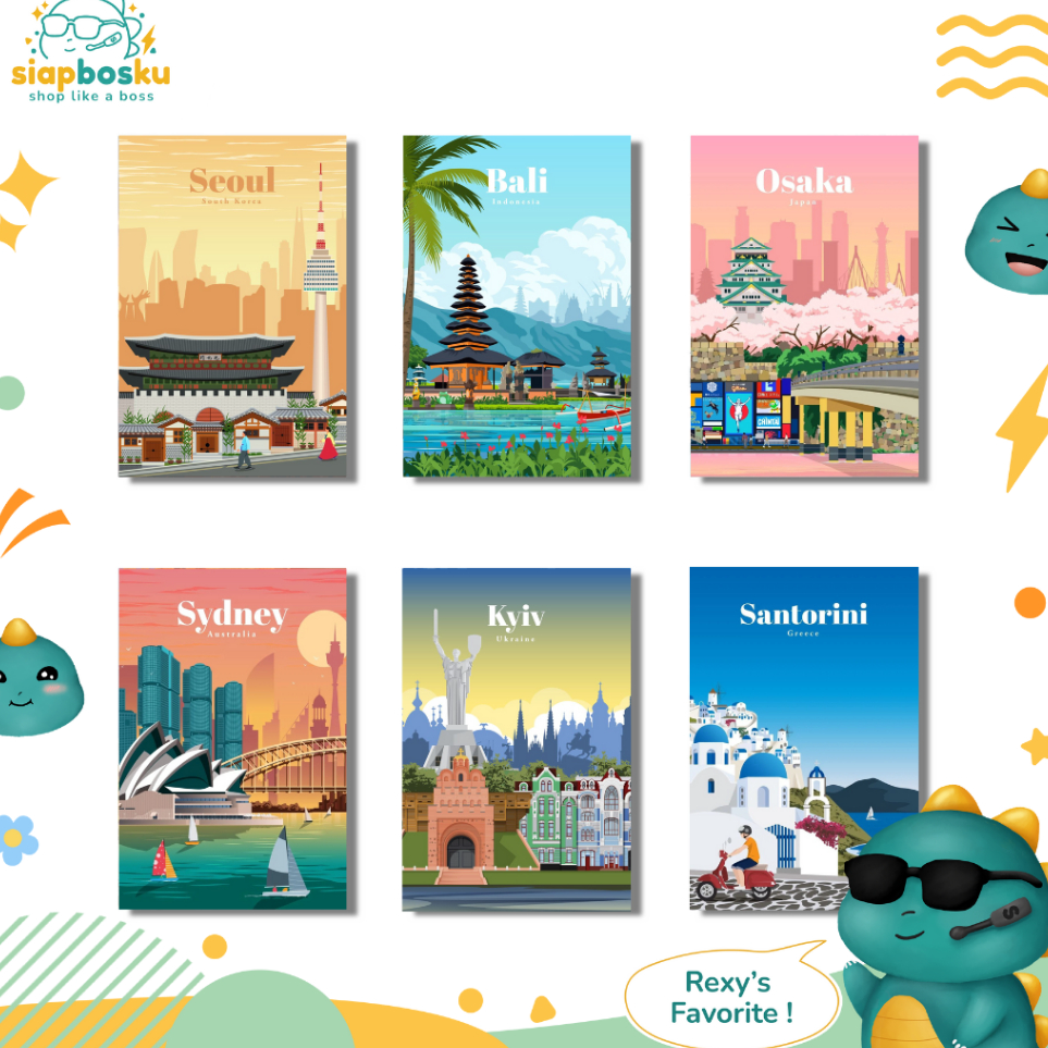

Readystock PAINT BY NUMBER 20x30 CM AESTHETIC KANVAS LUKIS CITIES LANDSCAPE PAINTING KIT