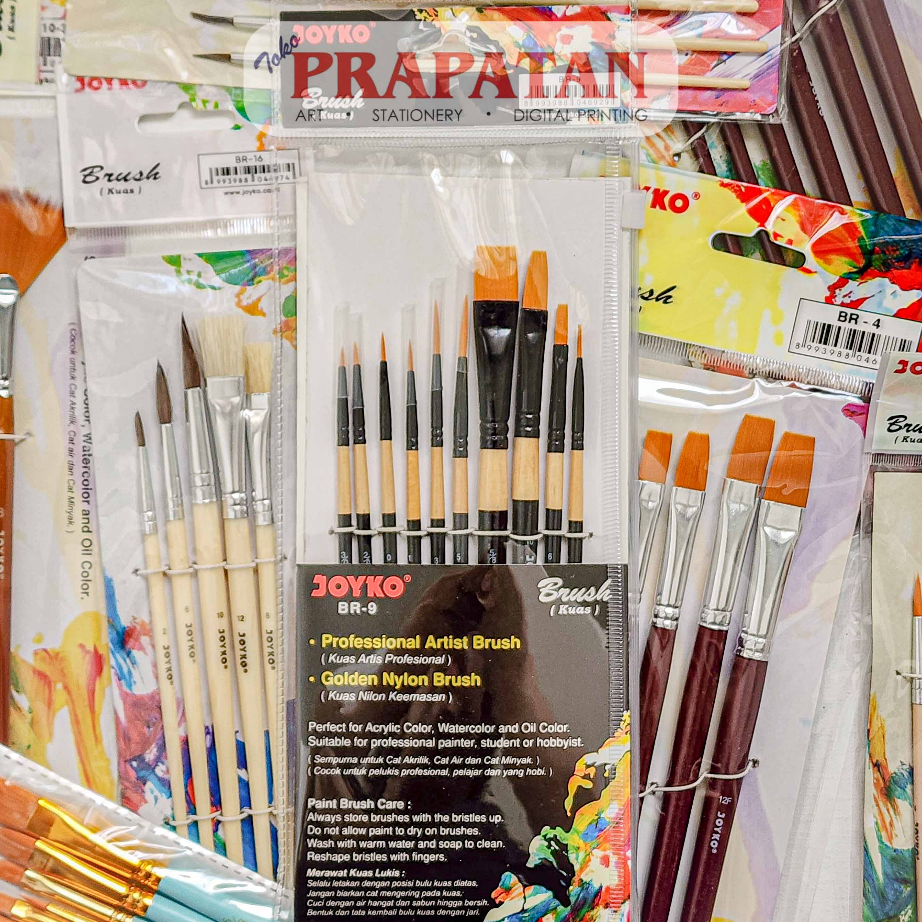 

Terbaru Kuas Lukis Joyko BR-1/BR-3/BR-4/BR-5/ BR-8/BR-9 Brush Set | Paint Brush Set