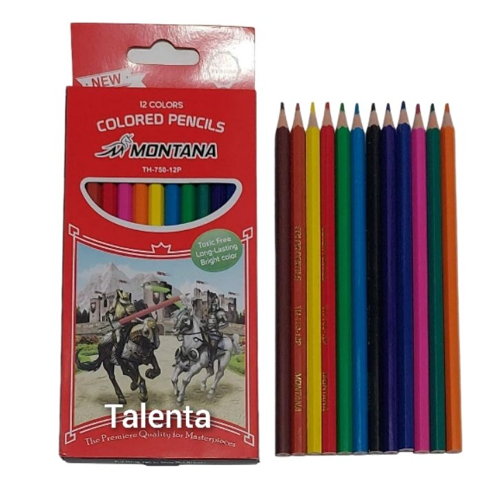 

Baru Pensil Warna MONTANA Panjang TH-750-12P 12 Warna ➝↑❁⁂