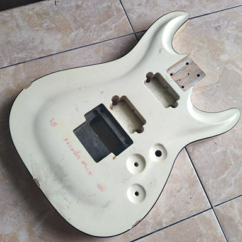 body gitar listrik updown 24 fret ORIGINAL, vintage white