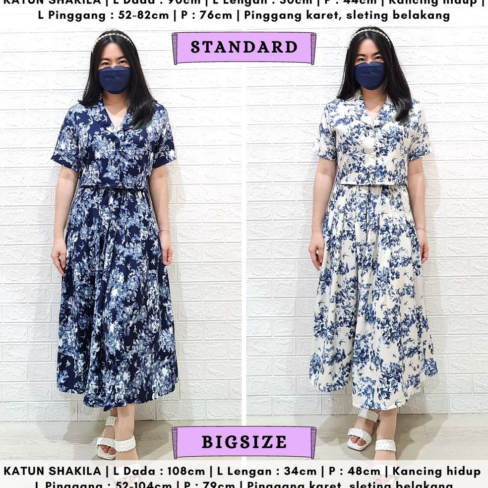 PALING DIMINATI 4568 sanuari floral button long skirt one set rok jumbo bigsize