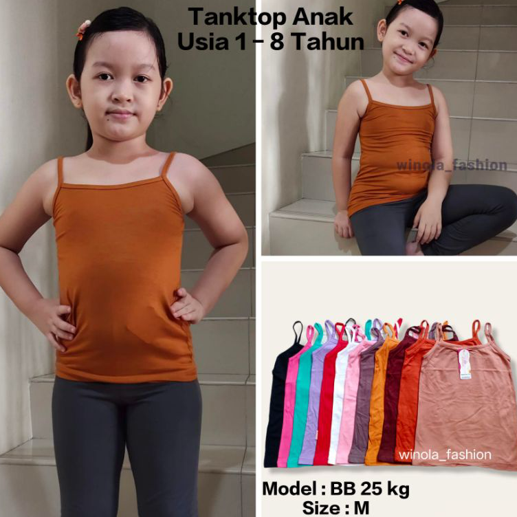 CZJF3493 DiSkon   Miranda Tanktop / Tank Top Anak Cewek Perempuan , Kaos Dalam Anak Tali Kecil Bahan