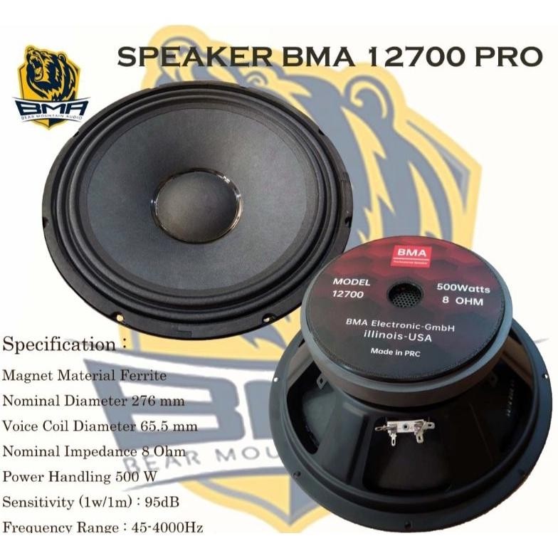 Profesional Load Speaker BMA 12700 Mid Low 12 Inch