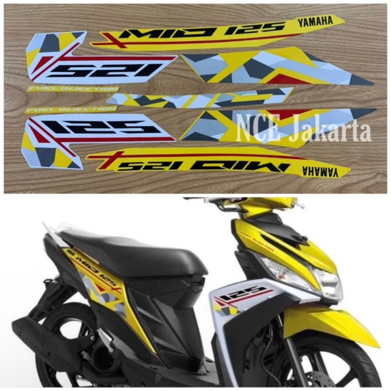 STIKER STRIPING MIO M3 2016 KUNING