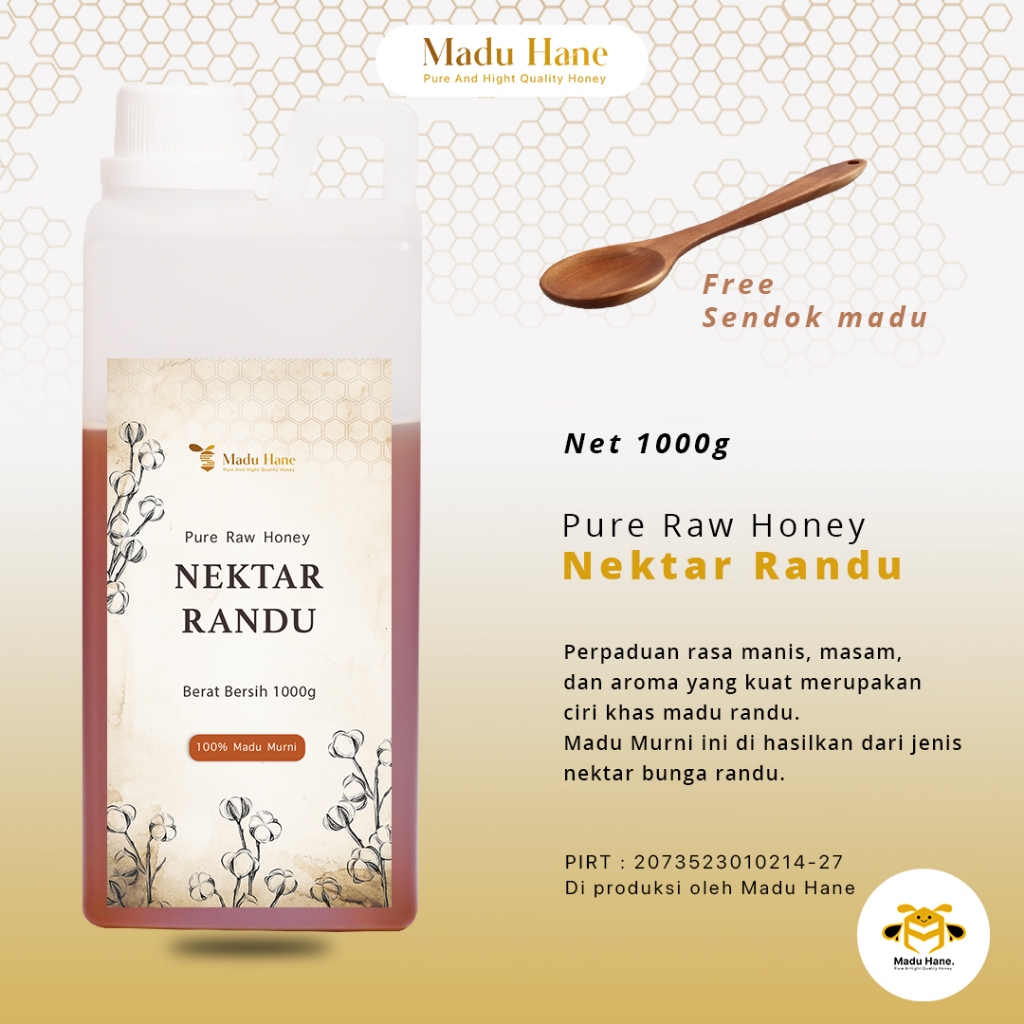 

Madu Asli Murni 100% Hane - Nektar Randu 1kg