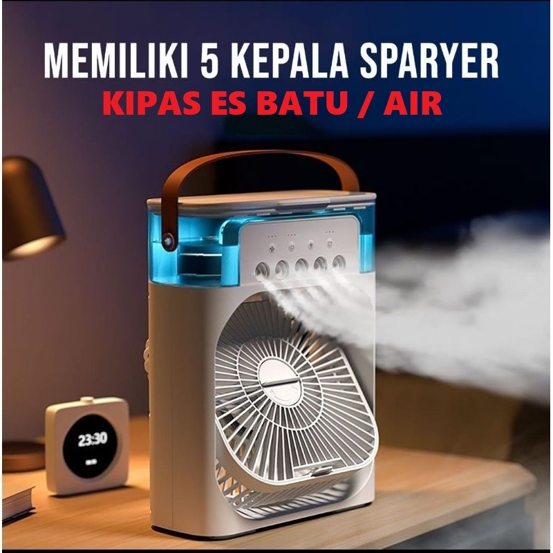 lucky -  PERALATAN RUMAH - Air cooling fan KIPAS ANGIN PENDINGIN MINI AC - KIPAS ES BATU - AIR COOLE
