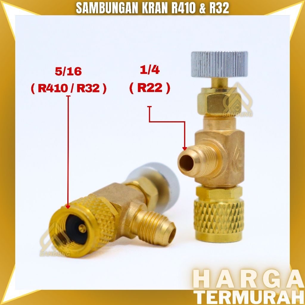 SAMBUANGAN KRAN R410 & R32 | ADAPTER CONNEKTOR SAMBUNGAN SELANG MANIFOLD | CAN TAP KQF-341A | ASWIN