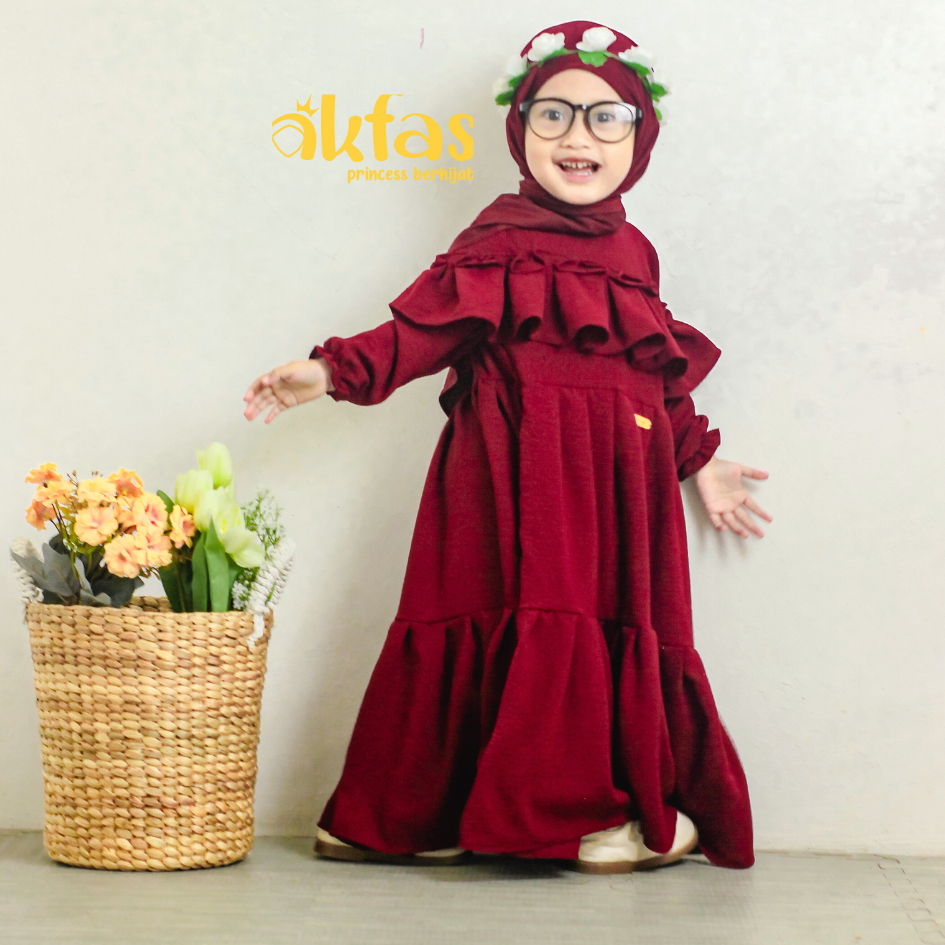 SEMPOL AKFAS - Gamis Anak Perempuan Brokat Terbaru Umur 1-10 Tahun Baju Muslim Anak kode 25