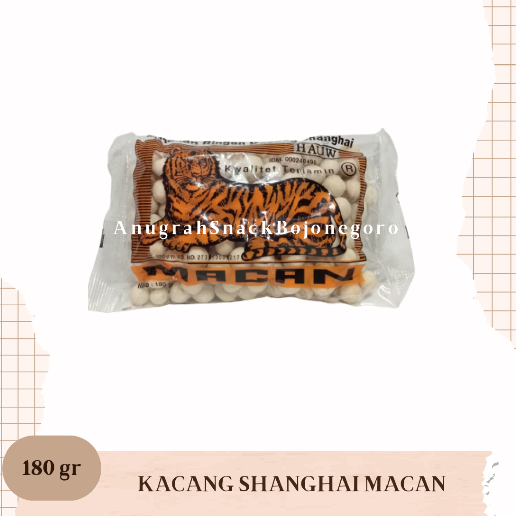 

Makanan Ringan Kacang Shanghai Macan 180gr