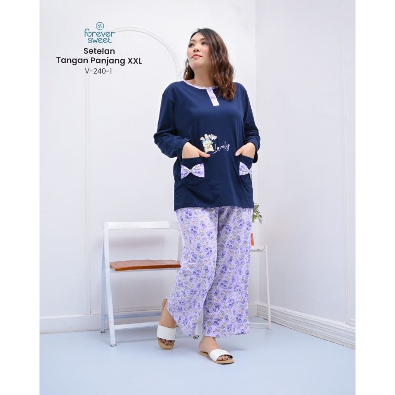 TERMURAH FOREVER SWEET SETELAN BABYDOLL PIYAMA SETELAN ONESET  PP JUMBO XXL-2L-5XL-XXXXXL(E)