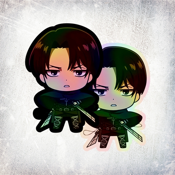 

STICKER HOLOGRAM ANIME CHIBI LEVI ACKERMAN ATTACK ON TITAN (SHINGEKI NO KYOJIN)