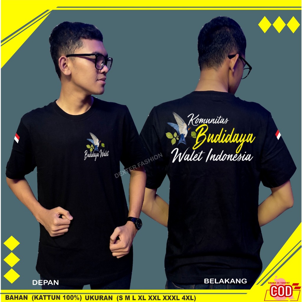 KAOS BUDIDAYA WALET BAJU WALET TERBARU BAHAN BERKUALITAS | DEXTER - STORE