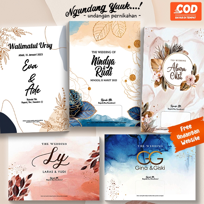Undangan Pernikahan Murah Express Satu Hari Jadi / Ngunduh Mantu / Walimatul Ursy / Tasyakuran Khita