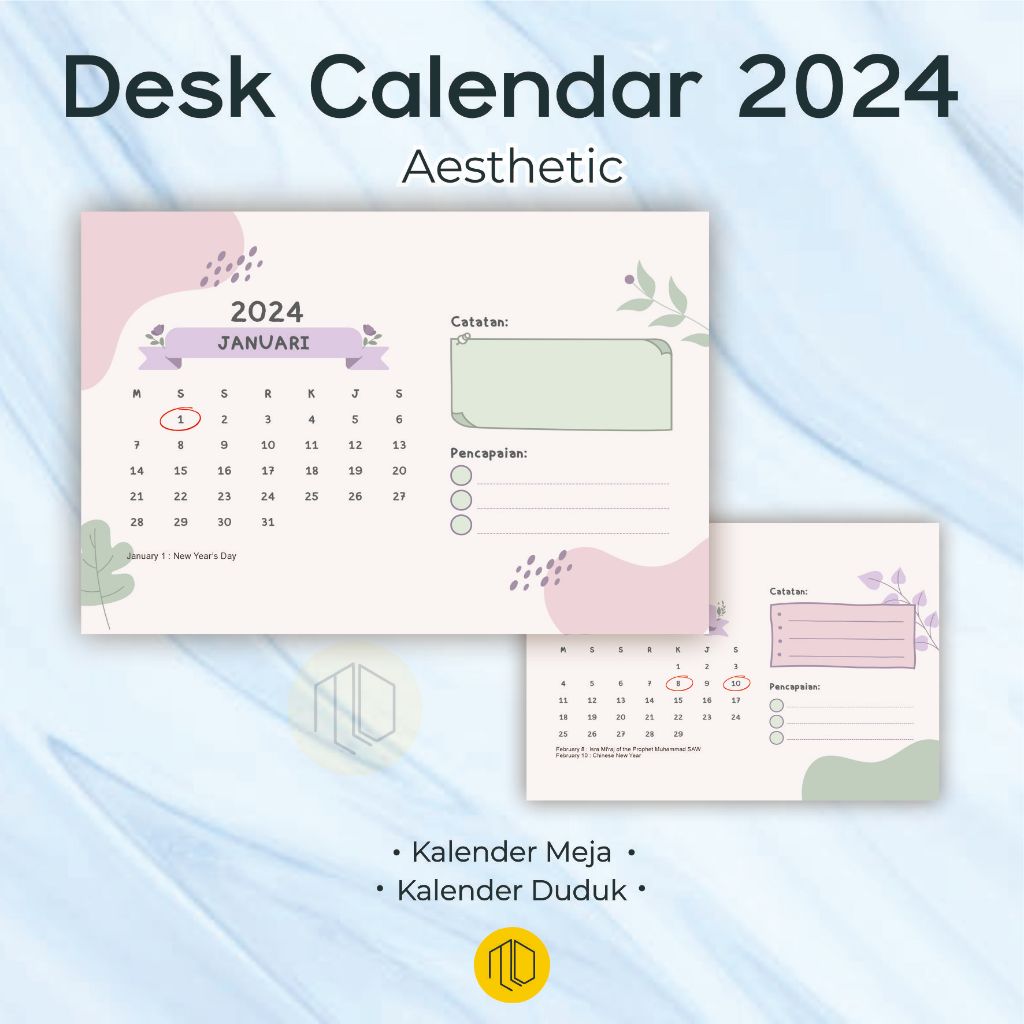 

KALENDER MEJA PLANNER 2024 / KALNDER CATATAN 2024 / KALENDER DUDUK / KALENDER MEJA AESTHETIC TAHUN 2024 / KALENDER DUDUK TAHUN 2024