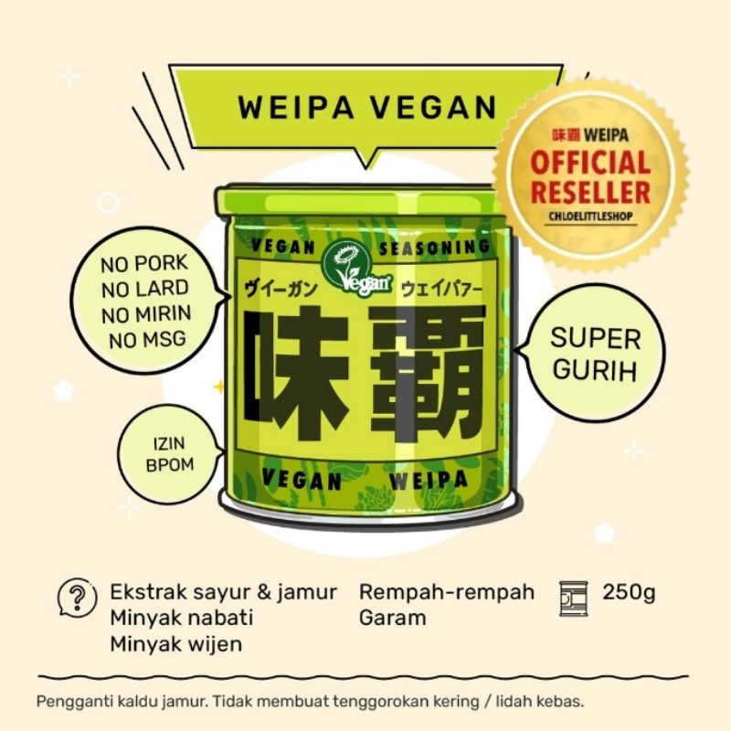 

Weipa Seasoning Vegan 250g / 500g | Bumbu Masak Vege ED 2025