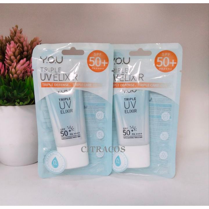 [Buy 1 Get 1 Free] YOU Triple UV Elixir Sunscreen Gel SPF 50+ PA+++ Blue Light Protection