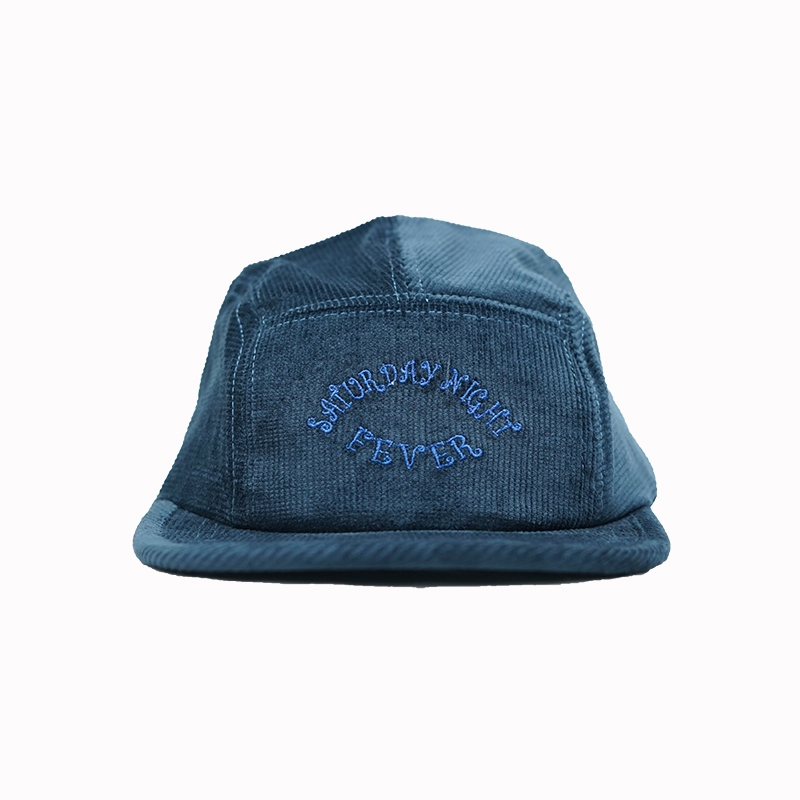 Arenji Topi Snapback 5 Panel Corduroy Indigo I Visor Pendek