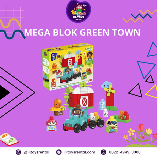 SEWA Mainan Anak BALOK Perternakan Edukatif  (Mega Bloks Green Town Grow & Protect Farm)