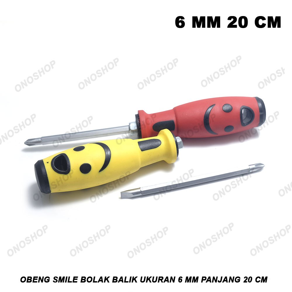Obeng Smile Bolak Balik Ukuran 6 mm Panjang 20 cm