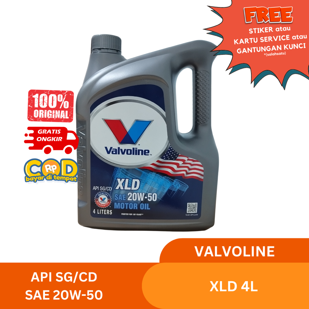 OLI VALVOLINE XLD SAE 20W-50 API SG/CD (4L) OLI GARANSI ORIGINAL