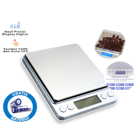 Timbangan kopi / Timbangan emas / Timbangan digital akurat / Timbangan kue digital kecil 2kg
