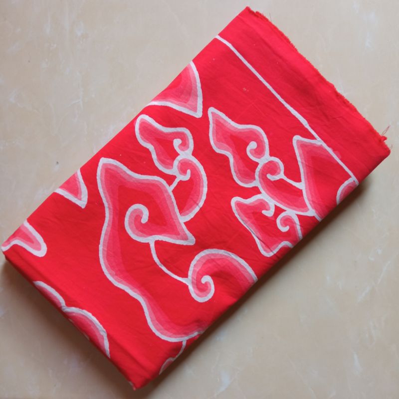 Batik.Cirebon | KAIN BATIK TULIS | Batik Tulis Cirebon Mega Mendung Orange