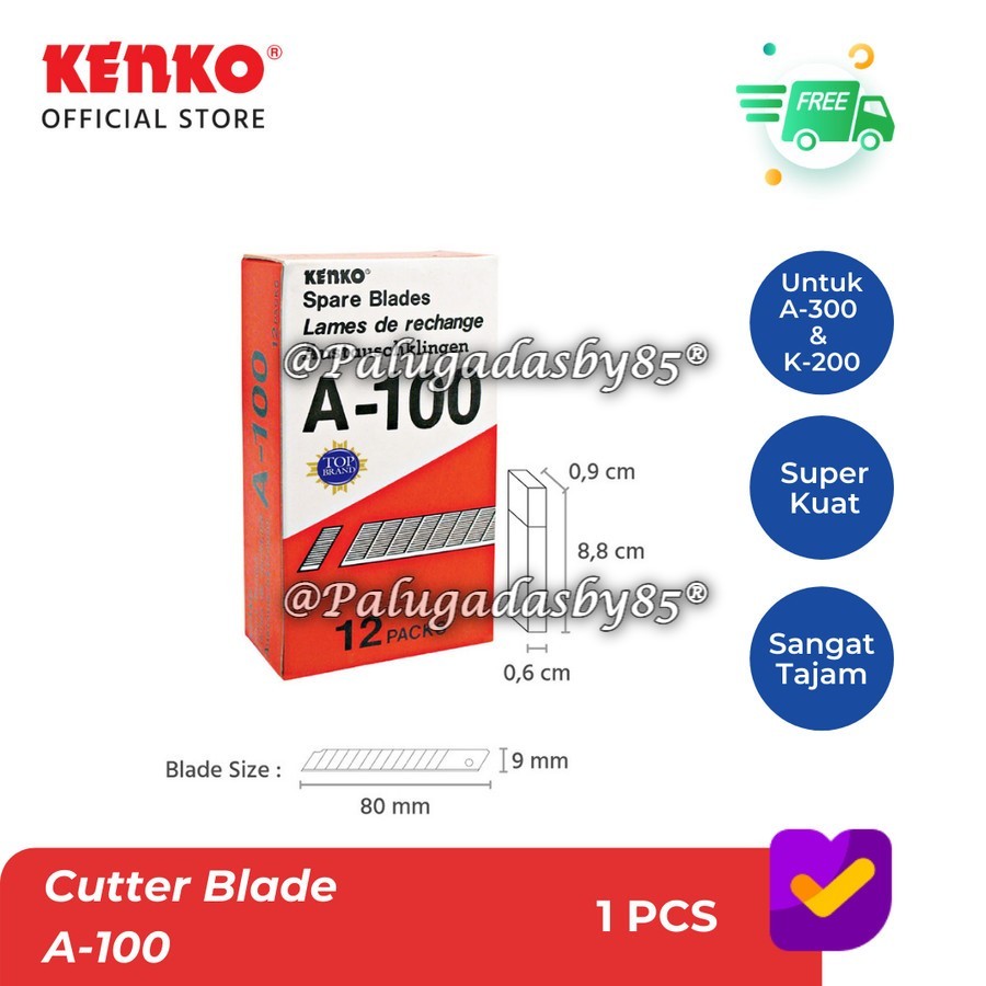 

(1 Tube Isi 5 Pcs) GROSIR Isi Cutter KENKO A-100 Asli (9 Mm) / Cutter Blade Refill Isi Pisau Pemotong Kenko A-100 / Kenko A 100 / Kenko A100