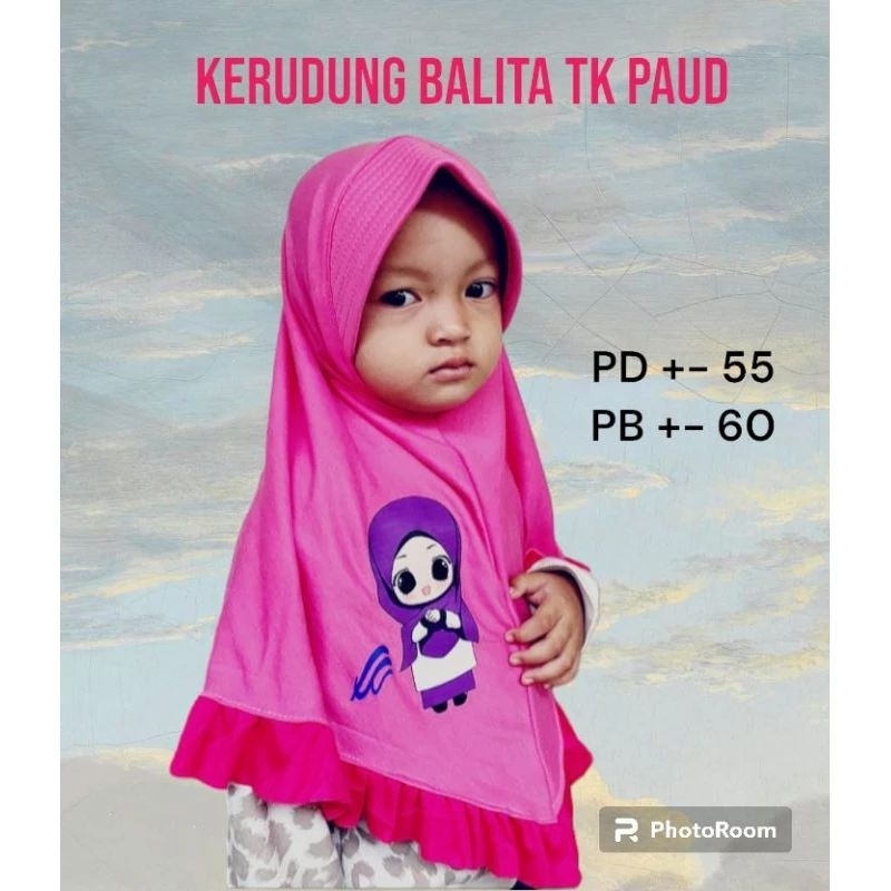 KERUDUNG ANAK TK PAUD JILBAB BALITA LUCU JILBAB BALITA ADEM BAHAN KAOS PE