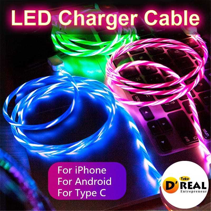 Kabel Data Full Led 2A [Micro, Type C, Lightning]