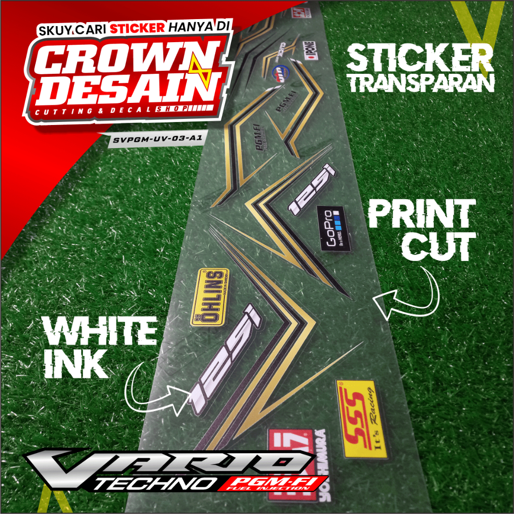 Striping Stiker Vario 125 Old Bohlam Variasi CLICK - Stiker Lis Transparan Vario 125 PGM FI Old Vari