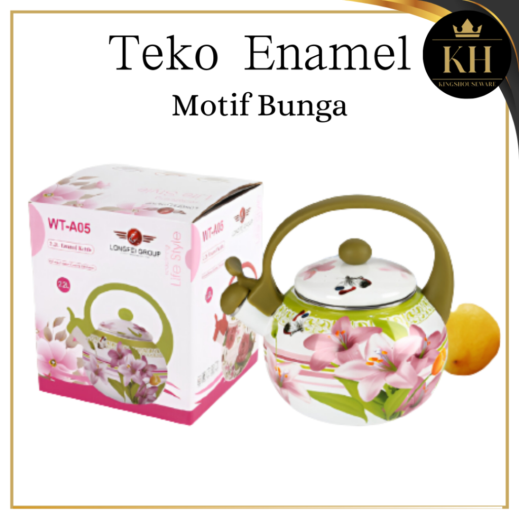 Kh- Teko Bunga Enamel Warna Warni Teko Air Teh Kopi Bunga Jadul Antik Unik