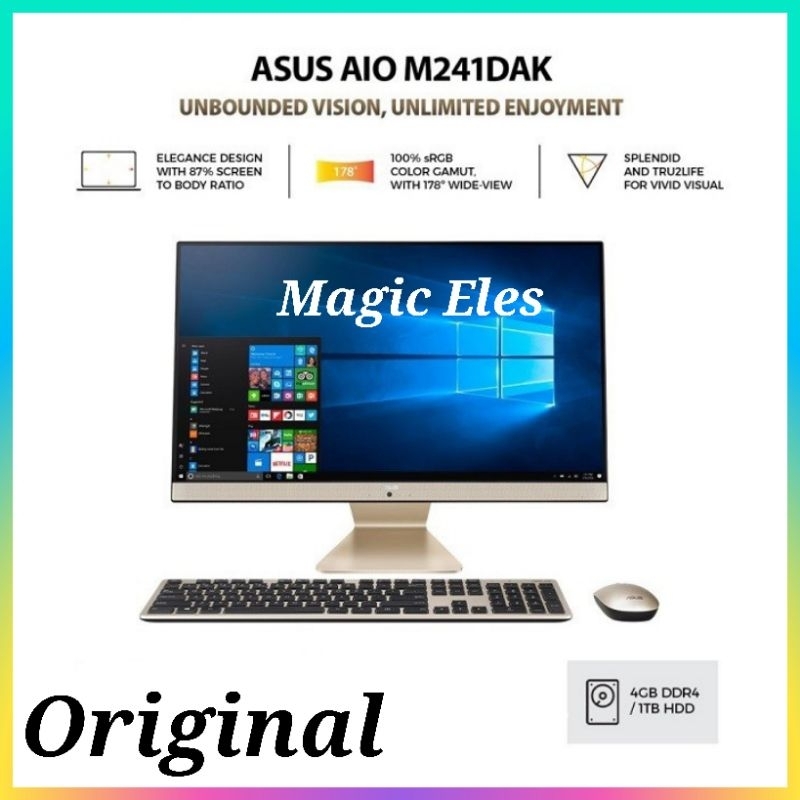 PC AIO ASUS M241D AMD Ryzen 5 - 3500U Ram 4GB HDD 1TB Windows 11 | 24inch