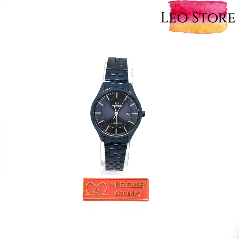 JAM TANGAN MIRAGE WANITA A28(8544BRP-L) RANTAI NAVY ORIGINAL SIZE KECIL JAM FASHION WANITA KEKINIAN 