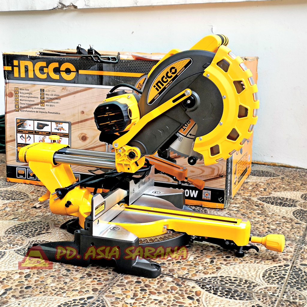 Sliding Mitre Saw 12" INGCO BM2S24007 Mesin Miter Saw Potong Aluminium