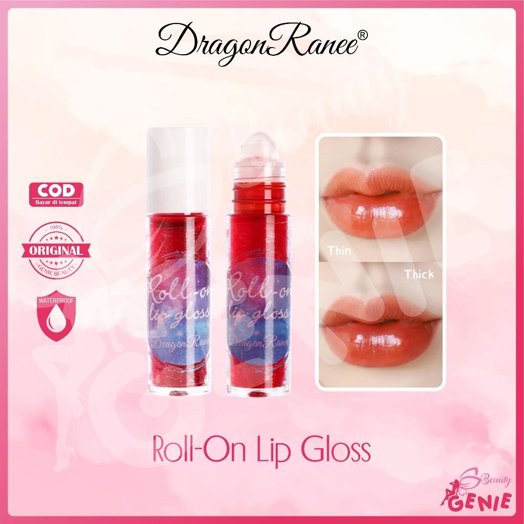 Dragon Ranee Roll On Lip Gloss Metallic Sparkle Moisterizer Liquid Lip Glaze Lip Tint DR006