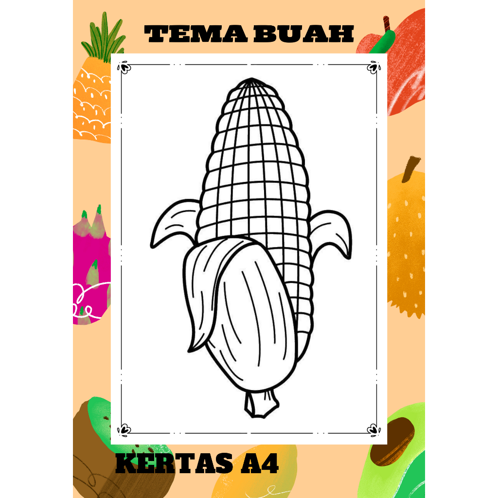 

KERTAS MEWARNAI BUAH / KERTAS GAMBAR BUAH-BUAHAN / BUAH / KERTAS MEWARNAI ANAK PAUD TK SD / A4 / KERTAS BELAJAR ANAK/ MEDIA BELAJAR/ MEDIA MEWARNAI