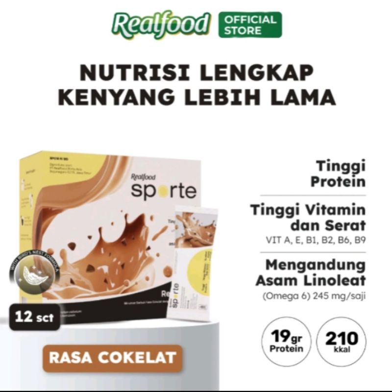 

Realfood Sporte Realmeal Sereal Protein Bird 's Nest 12 sachet