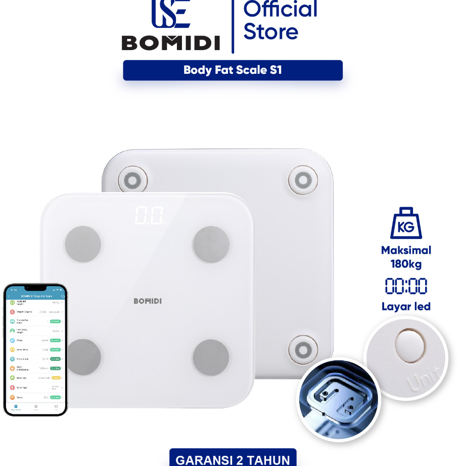 Baru Bomidi S1 Smart Scale Body Fat Scale W1 Timbangan Badan Weight Scale