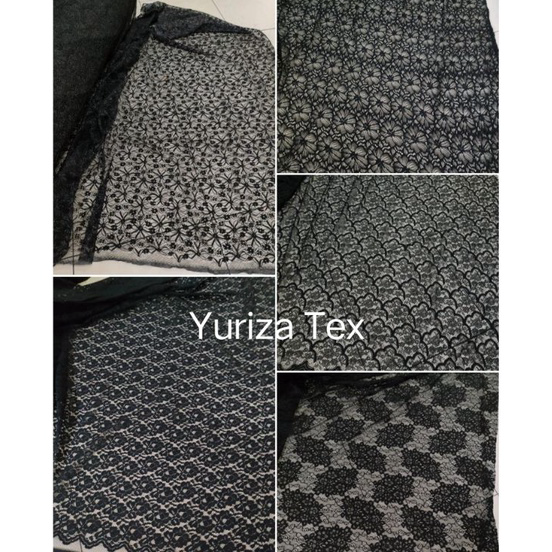 ↑❂❉ kain/bahan brokat husus hitam