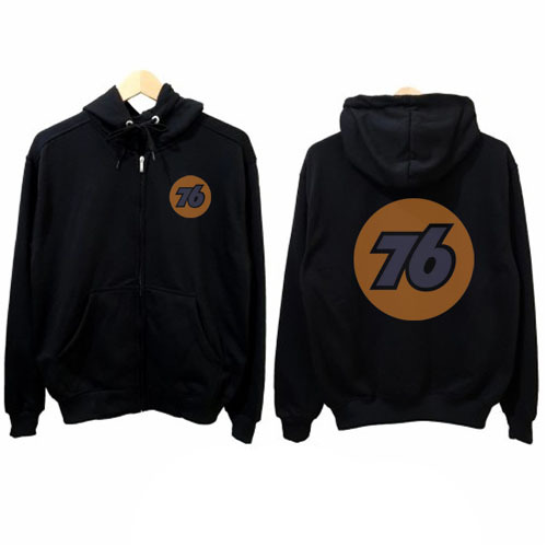 Jaket Hoodie 76 Gas Stations Nostalgic Oil & Gas Tin Metal Sign Union 76 Gasoline Hoodie Ritsleting 