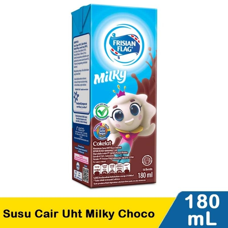 

Frisian Flag Susu Cair Uht Milky Choco 180Ml